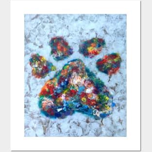 Rainbow Fingerprint Pet Pawprint Posters and Art